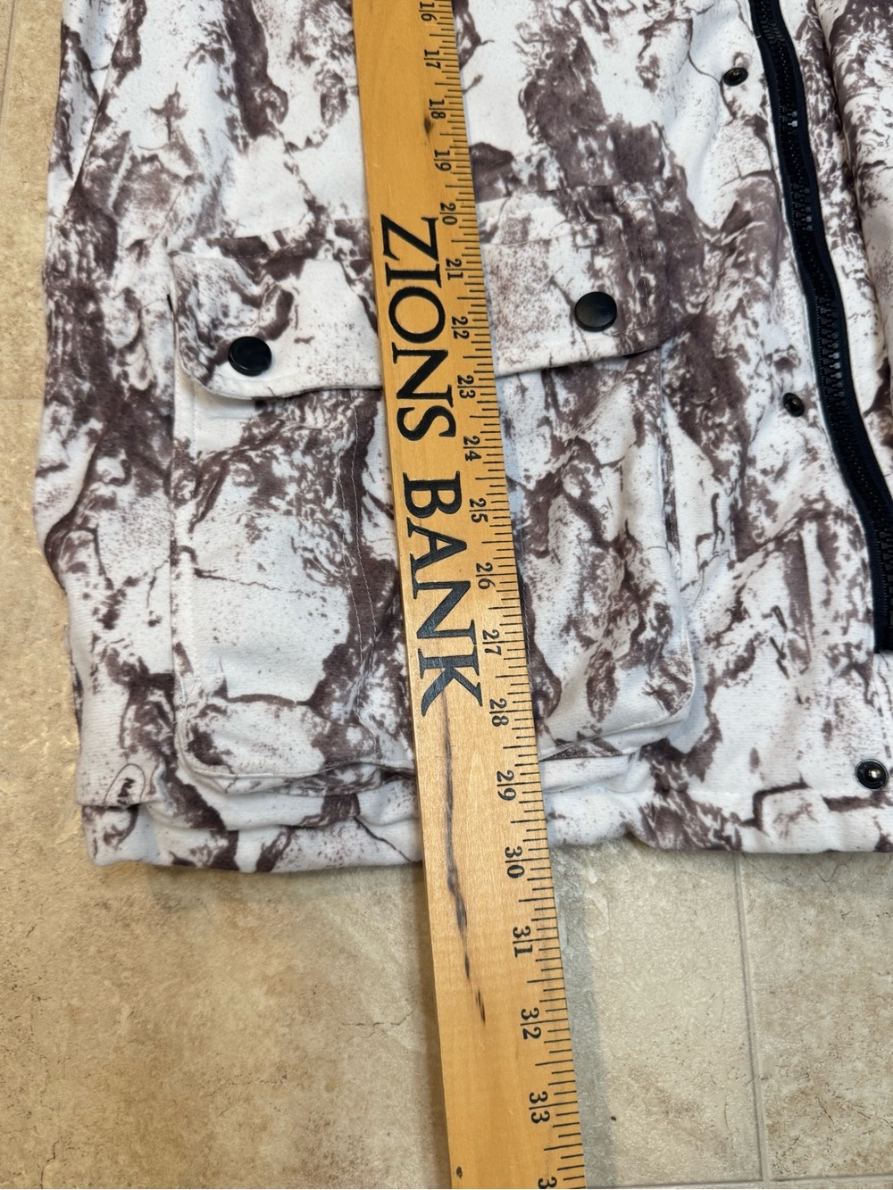Natural Gear Men’s Fleece Lined Snow Camo Parka White Brown Camouflage Jacket L - Picture 9 of 11
